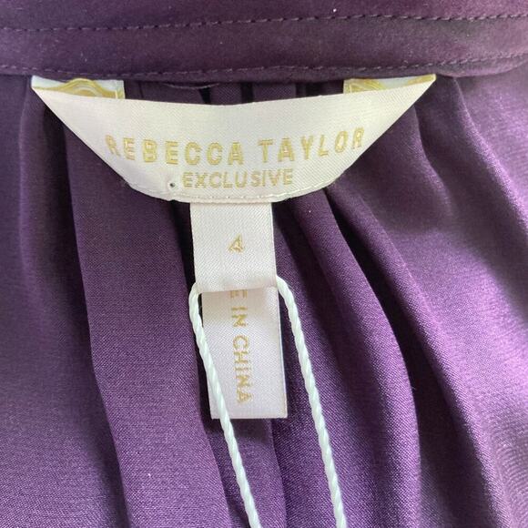 Rebecca Taylor Cassis Silk Charmeuse Top NWT  Jewel Tone Fall Dinner City Blouse - Picture 16 of 16